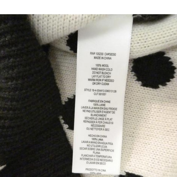 Joie Brettina Wool Polka dot Black white Sweater - Picture 6 of 8
